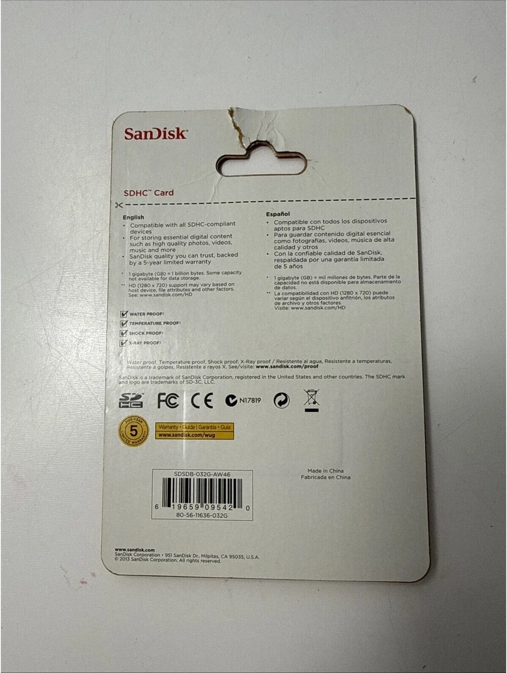 32GB (SDHC) Secure Digital High Capacity Card - 32 GB - Sandisk Sdsdb-032g-a11